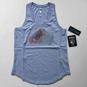 KUHL Water Color‎ Graphic Tank Womens Small Organic Cotton Blue Lightweight Soft